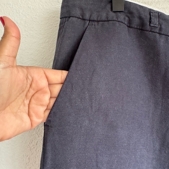 Per Una Linen Blend Cropped Wide Leg Slant Pocket Pants Size 16 - Picture 4 of 7